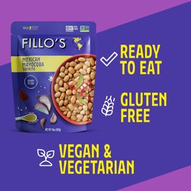 Fillo's Mexican Mayocoba Beans - Ready to Eat Beans, Gluten-Free, Preservative-Free, Microwavable, Non-GMO, Vegan Friendly, Plant Protein, 10 oz Pk of 6