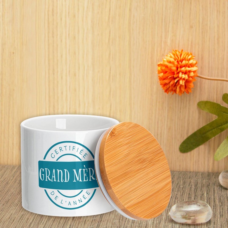 Fabulous Ceramic Jar with Lid Bamboo - Certified Grandmother of