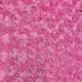 Ruth Pink Cuddle Minky Rosette Soft Faux Fur Fabric by The Yard - 10083