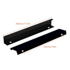 Modern Style Finger Edge Pull, Tiberham 2 Pack Heavy Duty Matte Black Door Handles, Concealed Finger Pull Handle for Home Kitchen Door Drawer Cabinet (255 mm Hole Centre)