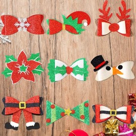 New Christmas Pink Ribbon Pin with Lovely Elk Antler & Snowflake Design Free Size/Option NO.3 10ea