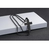 Fnirgexa Christian Gifts for Men Cross Necklaces Stainless Steel Cross
