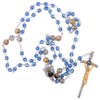 St. Brigid Beautiful Blue Glass Rosary | Gold-Tone and Silver-Tone