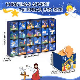 Containlol 24 Pcs Christmas Advent Calendars Advent Nativity Scene Calendars 24 Days Countdown to Christmas Calendars with 24 Drawers for Christmas Advent Holiday Fill Yourself Gift Boxes Indoor Decor