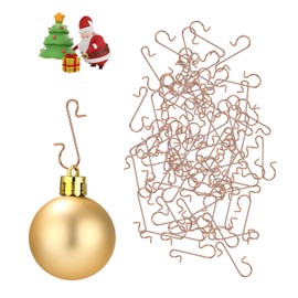 SOBEAU Pack of 130 Christmas Ornament Hooks, S-shaped Christmas Tree Hangers and Ropes, Christmas Baubles Hangers, Small Christmas Tree Hooks, Metal Decorative Pendant for Christmas Lights, Decorating