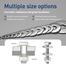 BOUMVID Washers Stainless Steel M4 x 12 mm Pack of 100 Washers 304 A2 V2A, Body Washers Large DIN9021 / ISO7093, Metal Washers for Threaded Rod & Nuts & Screws