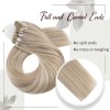 Moresoo Extensiones Cabello Real 50gr 14in #18 Rubio Cenizo Mixed