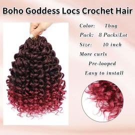 Atatoray Extensiones De Cabello Sintético Para Trenzas Gogo Curl, Pre-Rizado, De 25 Cm (8 Paquetes), Ondas De Agua, Ondas Oceánicas, Para Mujeres Negras (Tbug, 25 Cm)