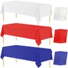 Vyntra 12 Pack Red White Blue Plastic Tablecloths, 54 x
