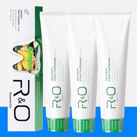 R&O Ginger and Mint Toothpaste, 100g per tube, is suitable for relieving gum bleeding, eliminating bad breath in the mouth and freshening breath. - R&O: Ginger and mint toothpaste, three pieces