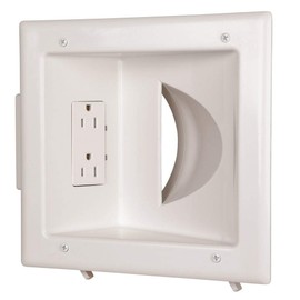 SF Cable Recessed Media Plate with Duplex Receptacle
