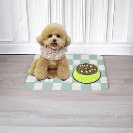 CDOFFICE Cat Feeding Mat Dog Feeding Mat Absorbent Dog Cat Bowl Mat (Green, 12" x19")