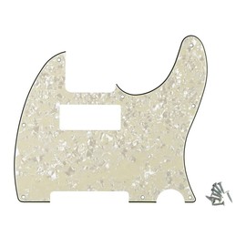 ROZILO Aged Pearl 8 Hole Tele Mini Humbucker Pickguard with Mini Humbucker Pickup Hole for Tele/Telecaster