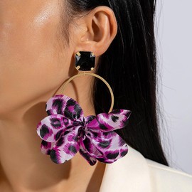 Leopard Earrings for Women Oversized Earrings Boho Jewelry for Women Chunky Brown Earring 80s/90s Earring Jewelry Gifts