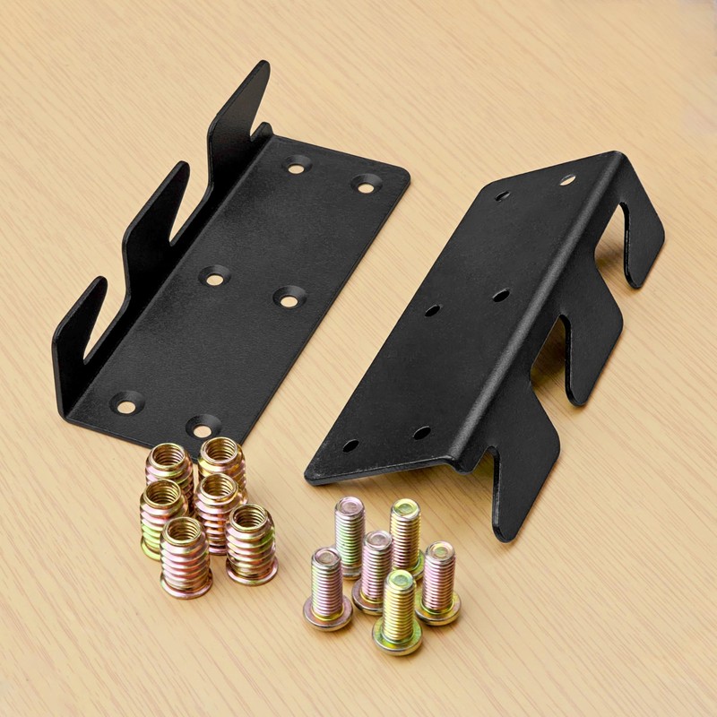 4 PCS Heavy-Duty Bed Rail Support Brackets,Three-Hook Bed Frame Fasteners