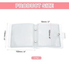 sourcing map 3 Pcs Mini Photo Album, 36 Pockets 4x4 Portable Kpop Photocard Holder Credit Card Holder for Mini Camera Snap Instant Cameras Travel Photos Credit Cards, Transparent
