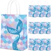 OMZSXK 10 Stück Meerjungfrau Geschenktüten Papier,Meerjungfrau Party Taschen mit Henkel,Geschenktüten