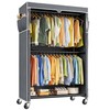 Raybee 80.32" H Clothes Rack with Cover,Rolling Clothing Racks for