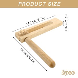 Pack of 2 Wooden Ratchet Noise Maker, Wooden Spinning Ratchet, Noise-Maker, Wooden Rattle Ratchet, Musical Instrument for Children, for Games, Parties, Events, Sports Events