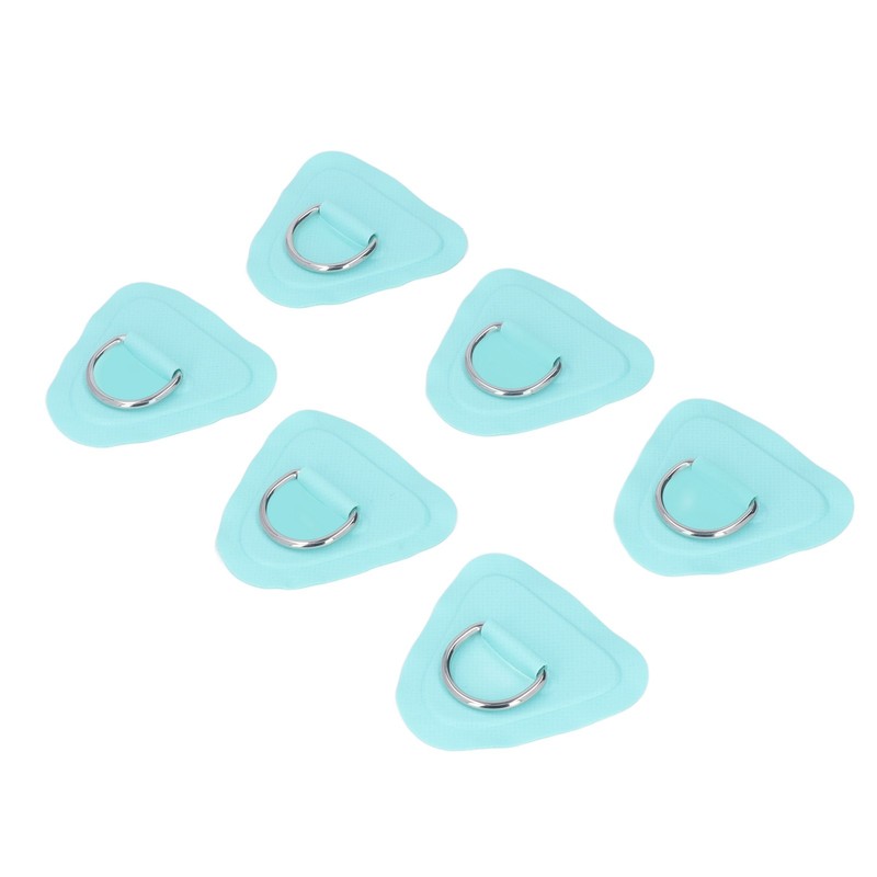 6Pcs PVC D Ring Patch Elastic Rope Set Stainless Steel