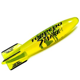 Torpedo Strike DartFin 11.25" Pro Size Ultra Premium Pool Torpedo Rocket Glides Up to 40 Feet Like Underwater Football for Underwater Passing Games Underwater Torpedo Large Diving Toy Glider (Yellow)