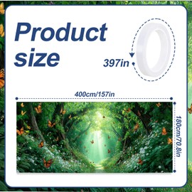 13x6 ft Enchanted Forest Path Garage Door Banner - Sunlit Tree Tunnel with Butterflies & Light Rays Backdrop, Hanging Nature Decor for Garden or Patio, Serene Outdoor Wall Art