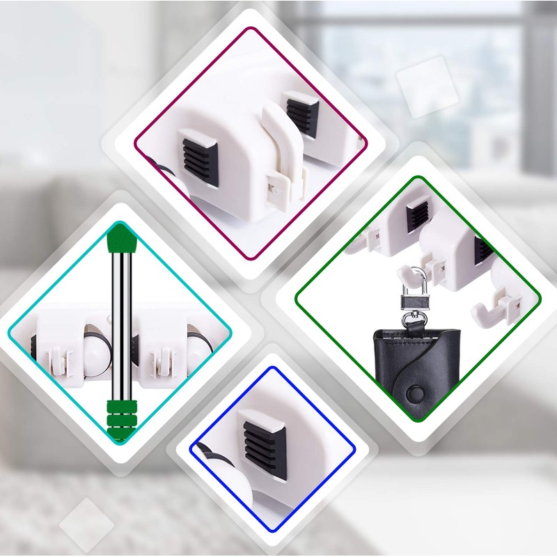 HYRIXDIRECT Broom Hanger Wall Mount Broom and Mop Organizer Wall