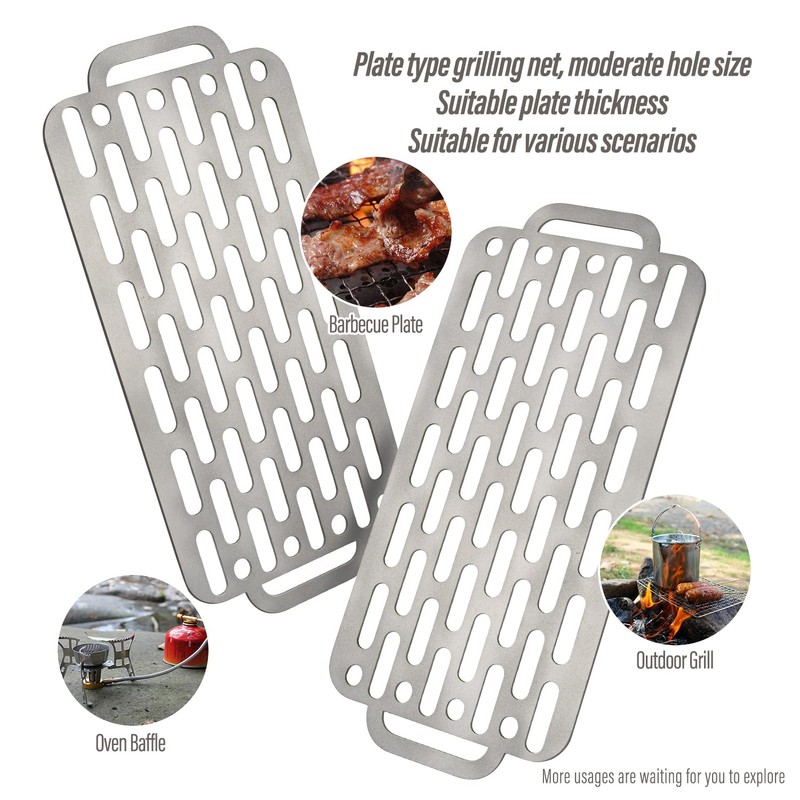 TiTo Titanium BBQ Net Grill Portable Ultralight Non-Stick Meat Grill