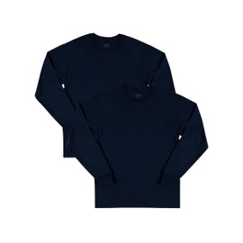 Fruit of the Loom Men's Eversoft Cotton T Shirts, Breathable & Moisture Wicking with Odor Control, Sizes S-4X, Long Sleeve-Navy