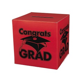 Congrats Grad Red Card Box for Graduation - Party Supplies