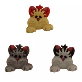 Buttons Galore Peeking Cats PP125 - Kitten Buttons Galore Embellishments - Craft Sewing Scrap