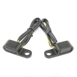 Ultra Small Micro Mini LED Turn Signal, EH, Black Body, Smoke Lens, Road Transport Vehicle Act Compliant, Set of 2, Orange/Amber Luminous