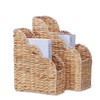 BROWNLILY Water Hyacinth Magazine Holders with Scalloped Edge - Natural