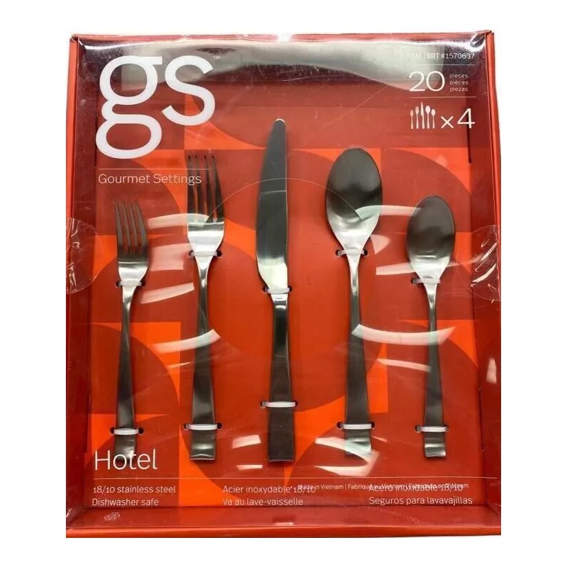 Gourmet Settings Hotel 20-piece Flatware Set New