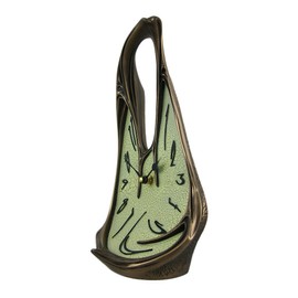 Veronese Design Cool Bronze Finish Melted Desk Clock Table Mantel Dali