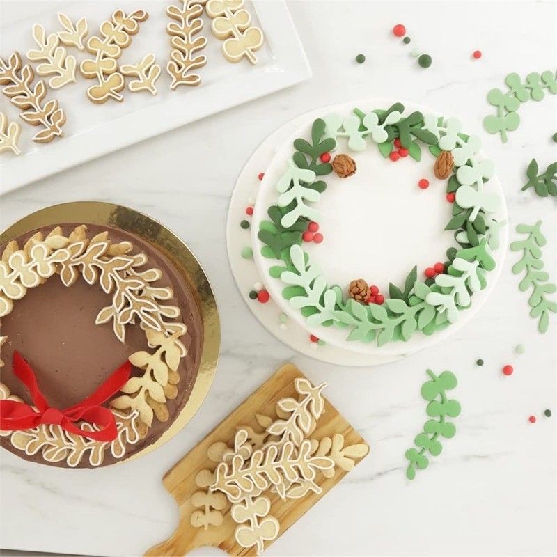 PME WE333 Christmas Wreath Eucalyptus Cutter 3 Piece, White