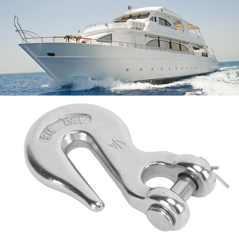 Marine Boat Slip Lifting Hook 1/4in 1000lbs Load Bearing Capacity