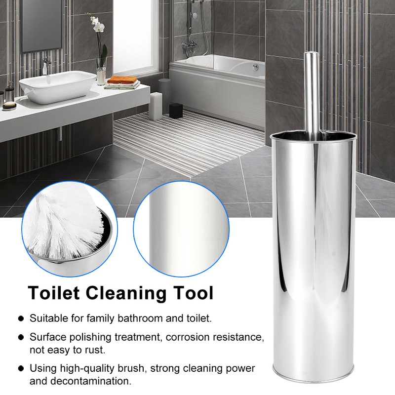 Household Stainless Steel Toilet Brush Cleaner Set Bathroom Cleaning Kit