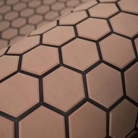 102.3"X43.31" /37.7" New Hexagon EVA Self-Adhesive Boat Flooring and Decorative Fish for Yacht Pool Boat Flooring Sheet Thick Non-Skid mat (New Hexagon, Light Brown and Black, 98.4"X37.7")