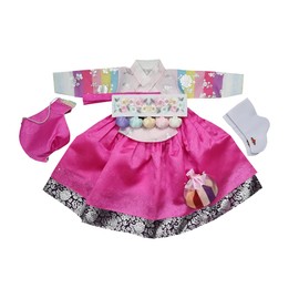 hanbok store Korea Traditional Hanbok Girl Baby First Birthday Dol Party 1 Age Pink Saekdong OSPI01, Medium