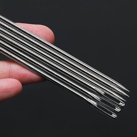 Marcobrothers 6 Agujas de tapicería Profesionales de 15 cm de Largo y 3 mm de Grosor, Agujas de Coser a Mano de Ojo Grande para proyectos de Costura y Manualidades