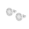 Edforce Stainless Steel Women Round Greek Pattern Stud Earrings (Silver)