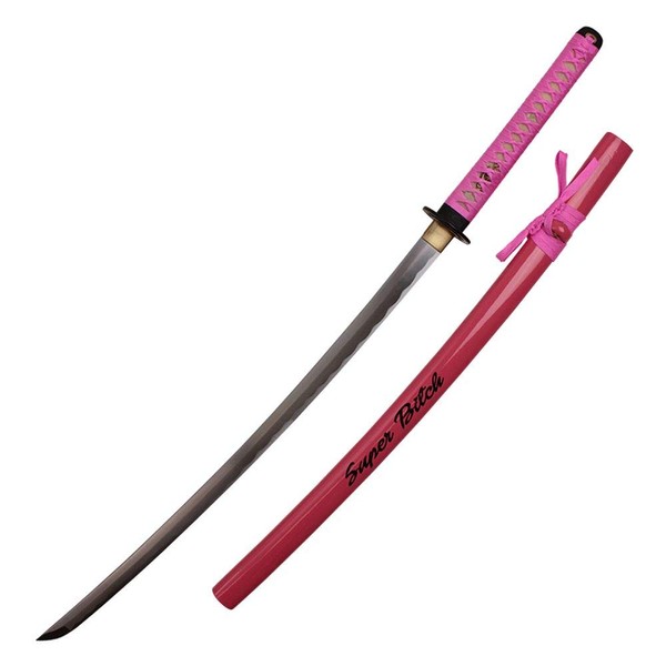 Swordmaster - RARE Onikiri "Super Bitch" Japanese Katana Sword with Musashi Tsuba Pink NIB
