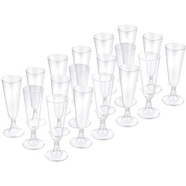 eMKay® Clear Plastic Champagne Flutes/Glasses 140ml - Pack 24 (Pack of 1)