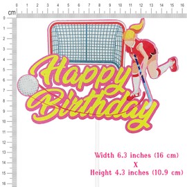 Decoración para tartas de hockey de campo para niñas, diseño de hockey sobre campo, decoración de fiesta temática de hockey sobre campo, regalo de fiesta de hockey sobre campo para jugadoras