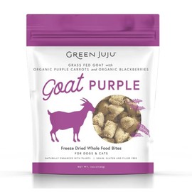 Green Juju, Goat Purple Freeze-Dried Whole Food Bites for Dogs & Cats, 7.5 Ounce