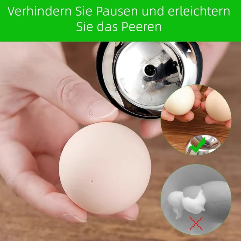 Eierpiekser schwarz,Eierstecher Aus Edelstahl Und Kunststoff,Handliches Eierstecher Loch,Rohe Weich Hart