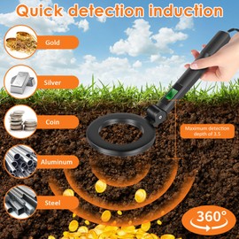 Foldable Metal Detector, Handheld LCD Display Metal Detecting Tool with 3 Adjustable Modes, High Sensitivity Lightweight Metal Detector with Waterproof Search Coil for Kids Adults Beginners Metal Dete