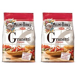Mulino Bianco: "Granetti Classici" Crispy and Crumbly Toasts 9.87 Ounce (280gr) Packages Pack of 2 [ Italian Import ]
