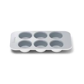 Caraway Nonstick Ceramic 6 Cup Muffin Pan – Non-Toxic, PTFE & PFOA Free – Oven Safe – Aluminized Steel Core – Small Muffin Pan for Baking Cupcakes, Muffins & More - White
